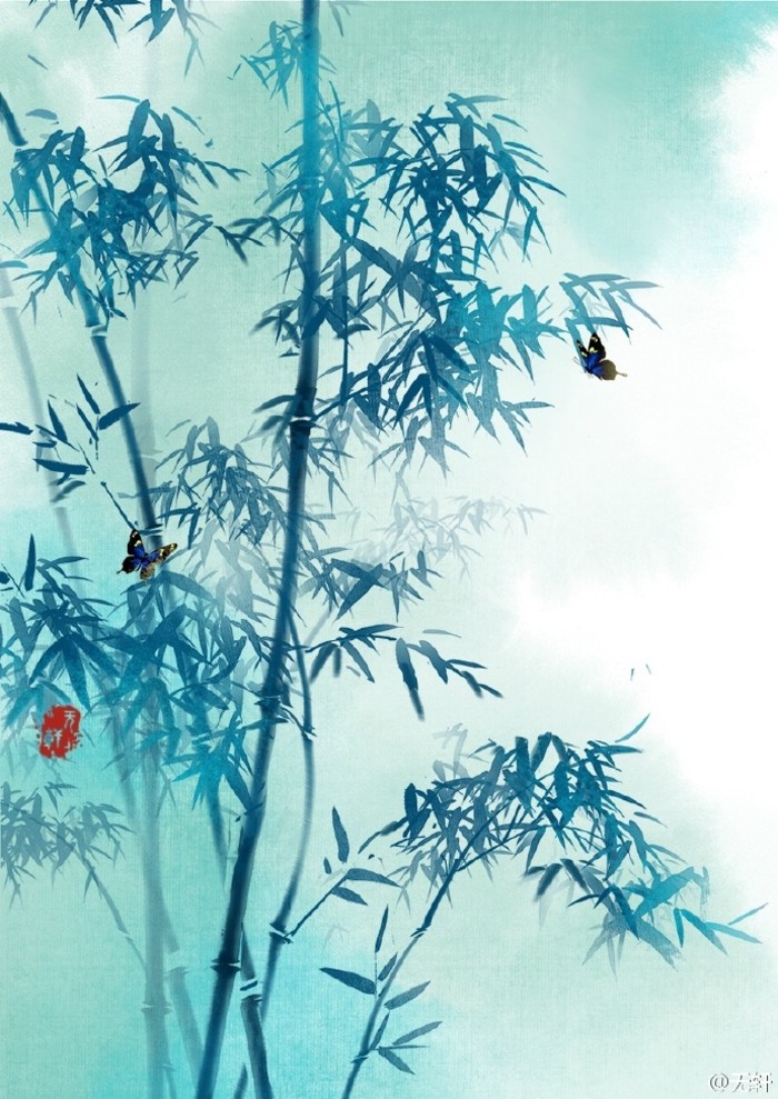 林金定画竹子作品欣赏,吴镇画竹子作品欣赏