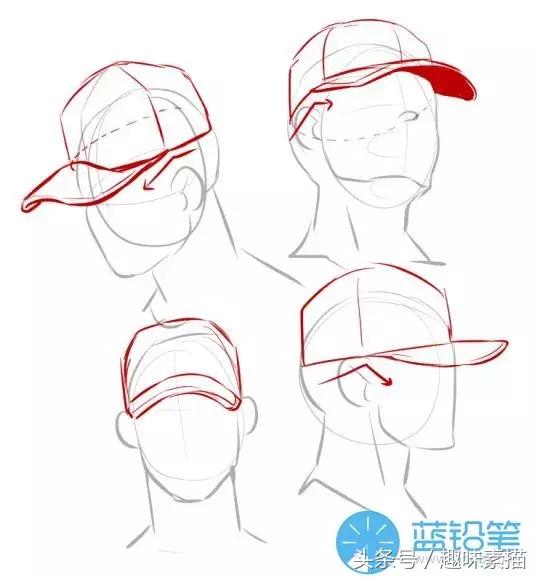 素描帽子正面的画法,回族男子的帽子画法
