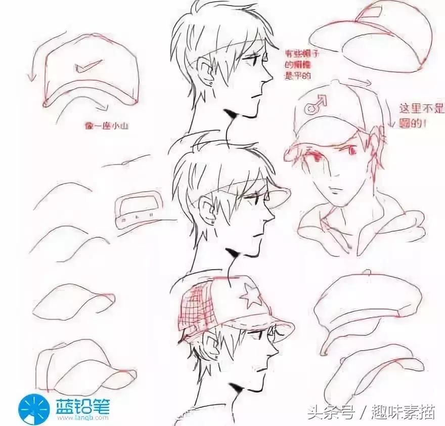 素描帽子正面的画法,回族男子的帽子画法