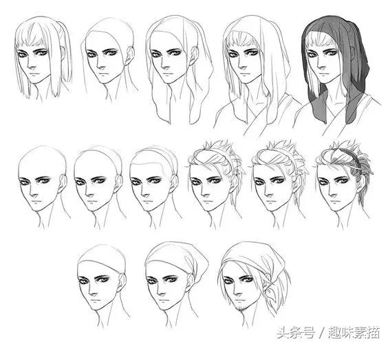 素描帽子正面的画法,回族男子的帽子画法