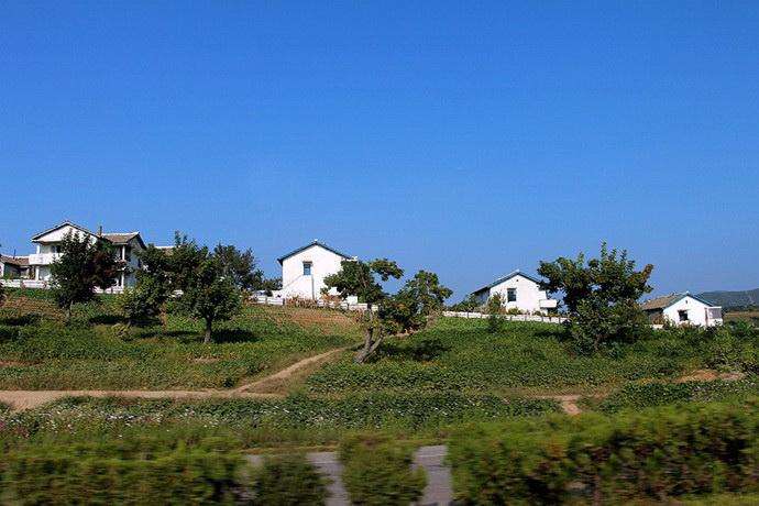 朝鲜农村自然风景,朝鲜原生态村庄