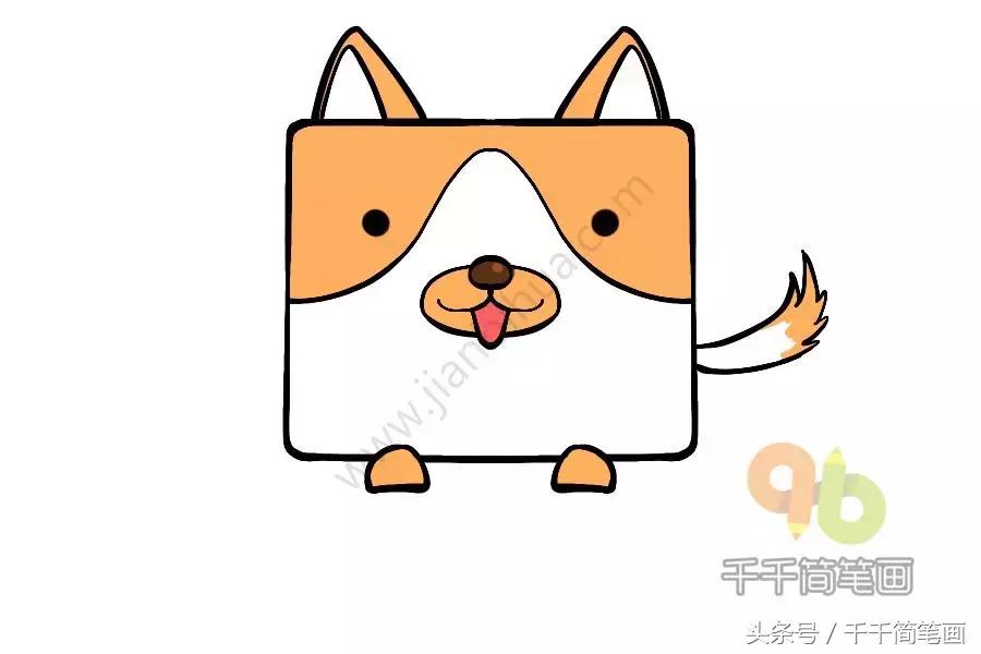 10秒学会画小动物,用圆正方形三角形画基本图