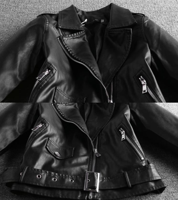 小皮衣外套短款搭配减龄,减龄小个子时尚皮衣短款