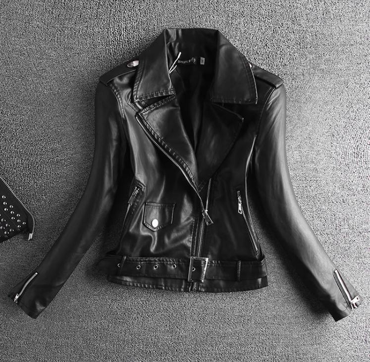 小皮衣外套短款搭配减龄,减龄小个子时尚皮衣短款