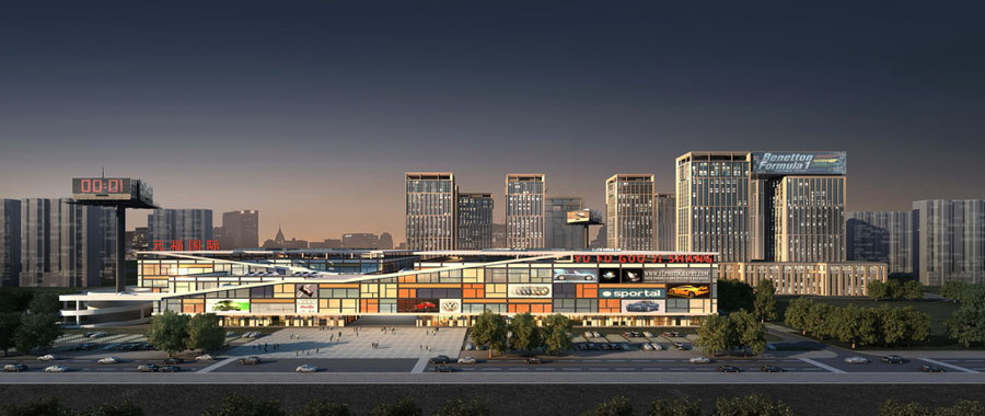 小型商场外观设计案例,商场建筑设计图纸及效果图大全