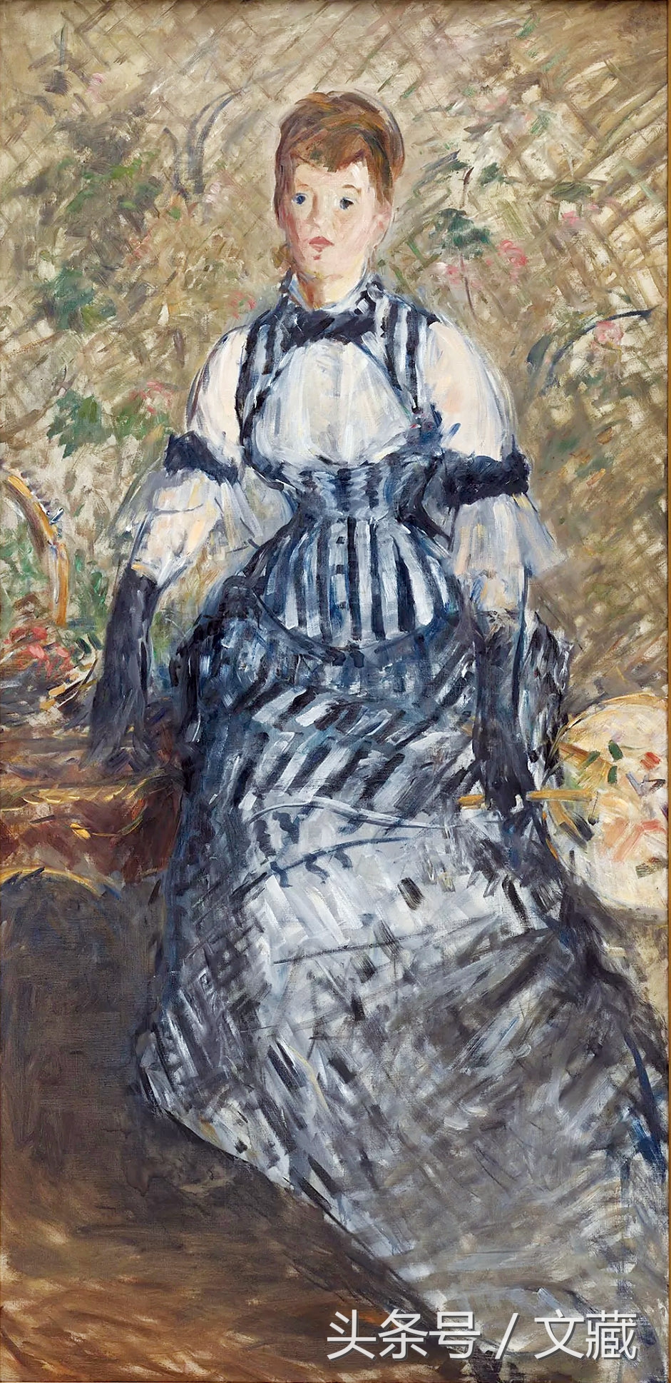 这条裙子到底是什么颜色？复原马奈《穿着条纹裙子的女人》