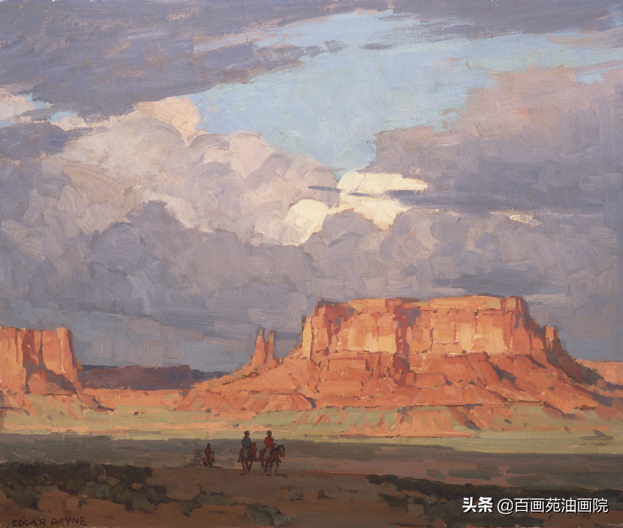 张杰油画作品山非山教程,油画如何配山的颜色