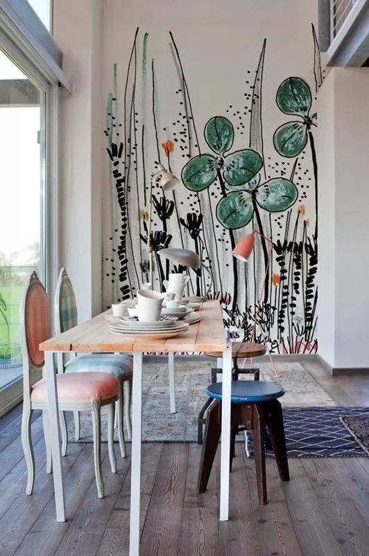 适合在家画的墙绘教程,给家里画一面墙绘