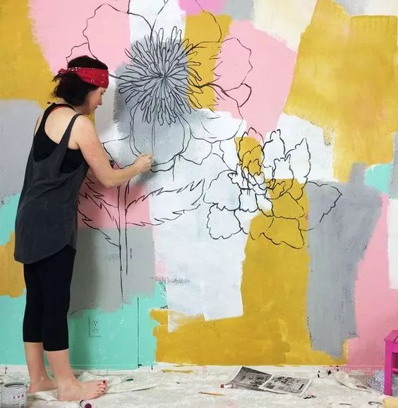 适合在家画的墙绘教程,给家里画一面墙绘