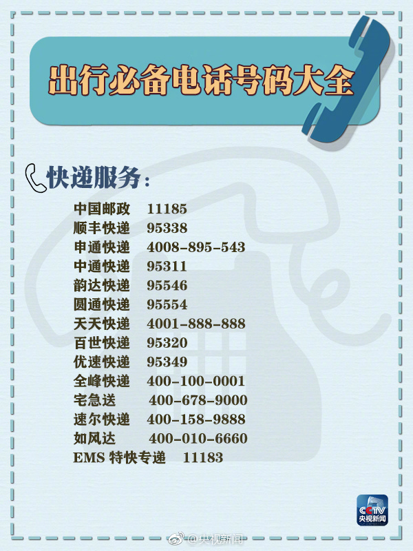 出行常用手机号码,新手必备的12个电话