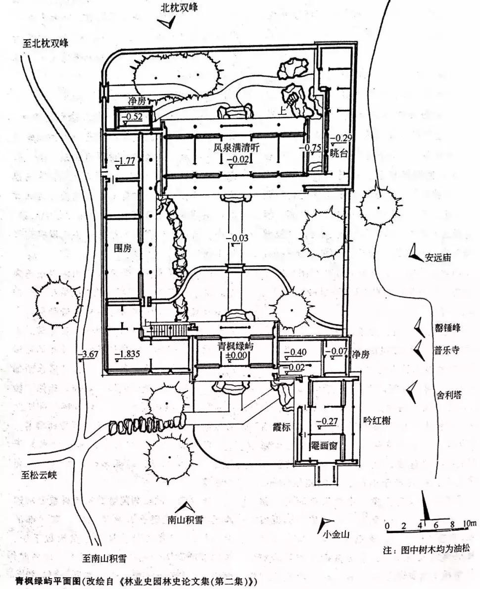 国外经典园林平面图,明清园林平面
