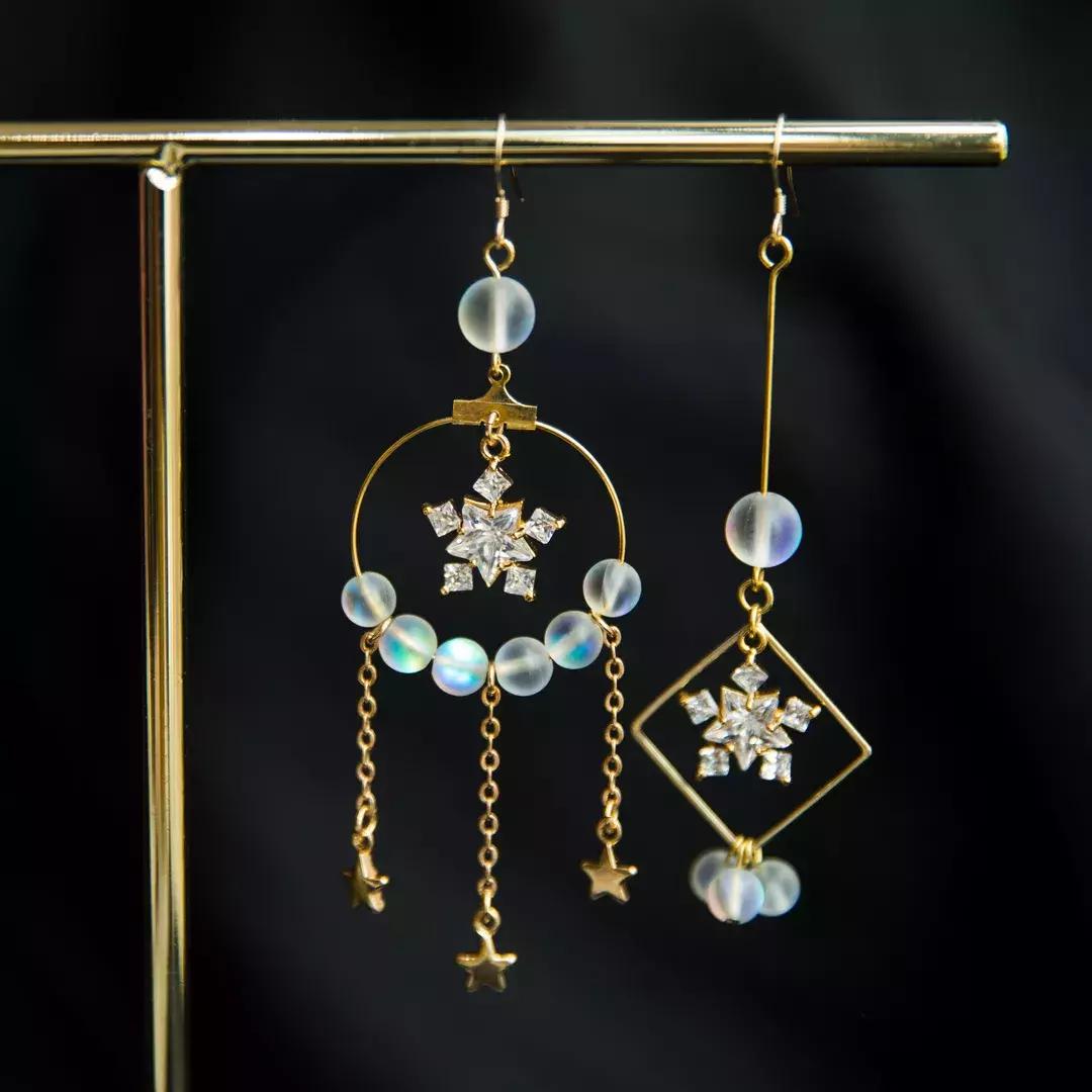 为了好看的耳钉打了耳洞,耳环推荐小众无耳洞