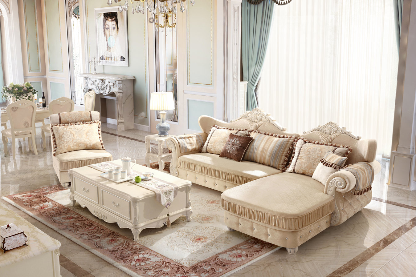 带贵妃床的实木沙发推荐,带贵妃位的沙发整套