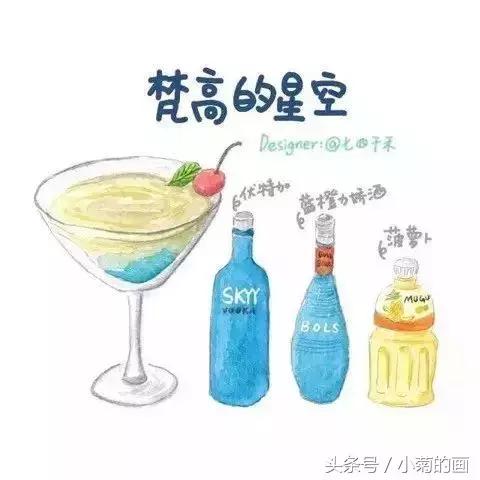 鸡尾酒艺术效果图,鸡尾酒插画教程
