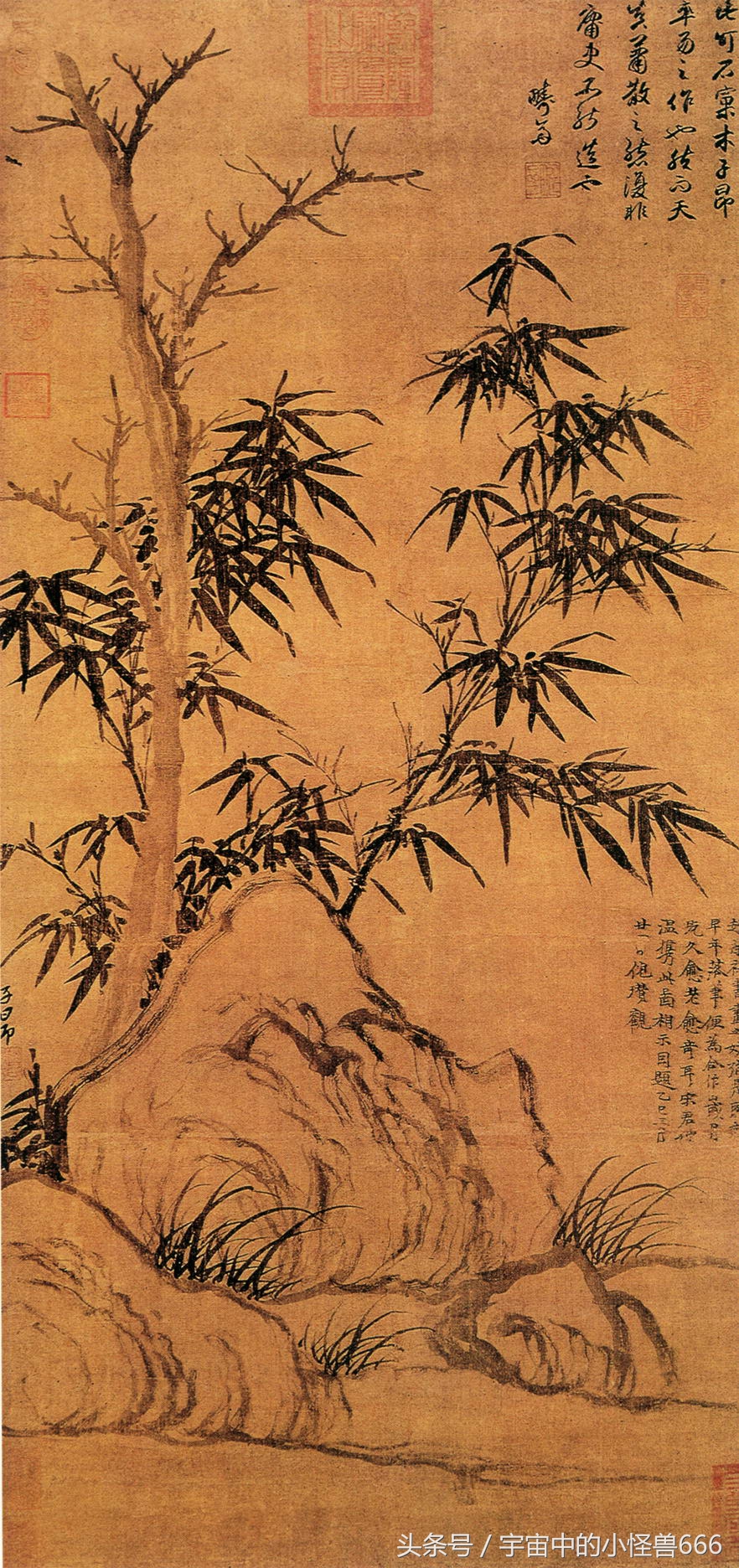 赵孟頫红衣罗汉图高清大图,元代赵孟頫山水画高清
