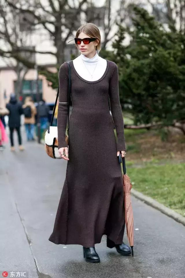 针织裙让你美出新高度,秋冬的针织裙穿搭