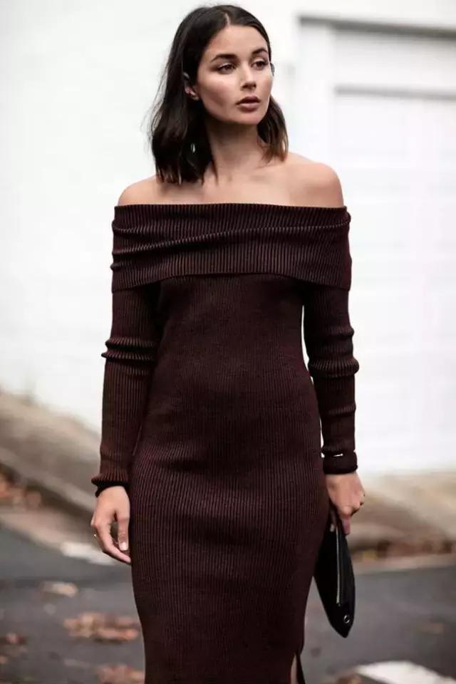 针织裙让你美出新高度,秋冬的针织裙穿搭