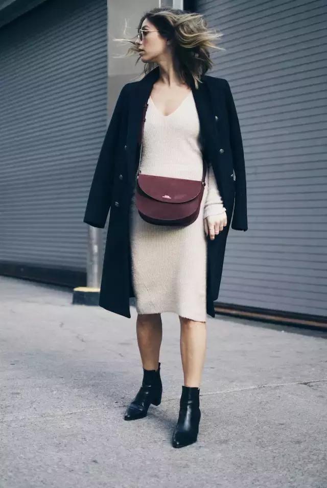 针织裙让你美出新高度,秋冬的针织裙穿搭