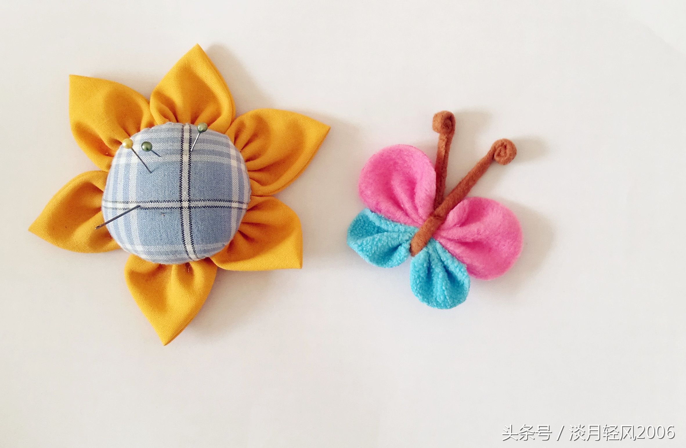 不织布做蝴蝶和甲壳虫,不织布蝴蝶简单手工图片