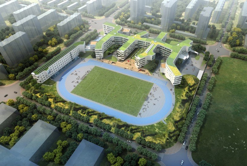 北京四中房山校区外景,北京四中房山校区内部实景图