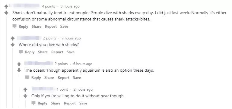 「奇葩」加拿大男子鲨鱼池里裸泳，虎鲨：“这条小蚯蚓我没兴趣”