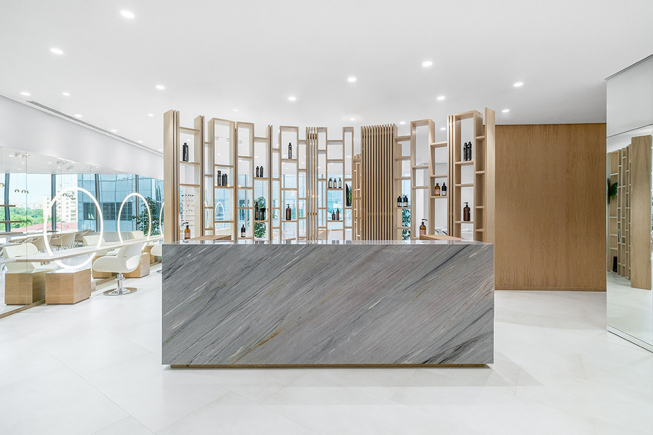 50平方轻奢风美容院的简约装修,白色美容院装修开业图片