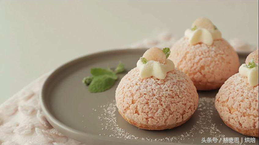 水蜜桃大泡芙,超过100个赞的美食