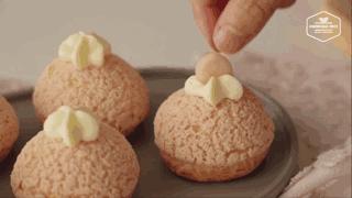 水蜜桃大泡芙,超过100个赞的美食