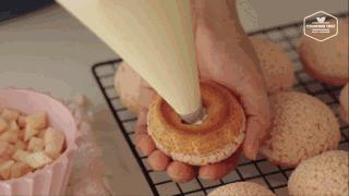 水蜜桃大泡芙,超过100个赞的美食