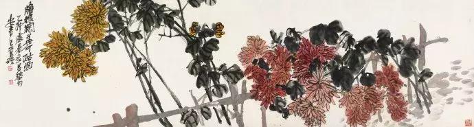 吴昌硕菊花国画作品欣赏,吴昌硕画的菊花