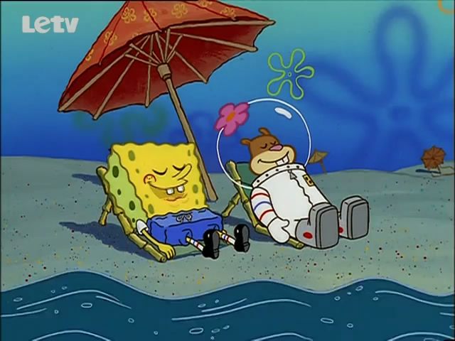 海绵宝宝与珊迪合唱,海绵宝宝牵着珊迪的手
