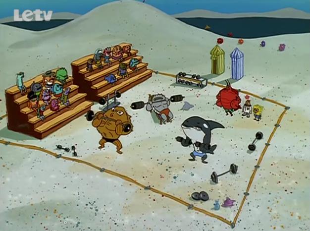 海绵宝宝与珊迪合唱,海绵宝宝牵着珊迪的手