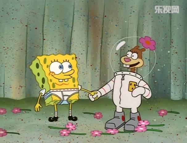 海绵宝宝与珊迪合唱,海绵宝宝牵着珊迪的手