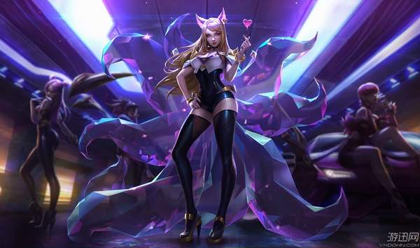 LOL阿狸两代偶像歌手皮肤对比皮裤好还是黑丝好呢?