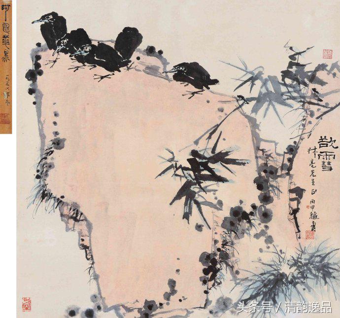 潘天寿花鸟画作品欣赏图文,潘天寿花鸟真迹一百幅大赏