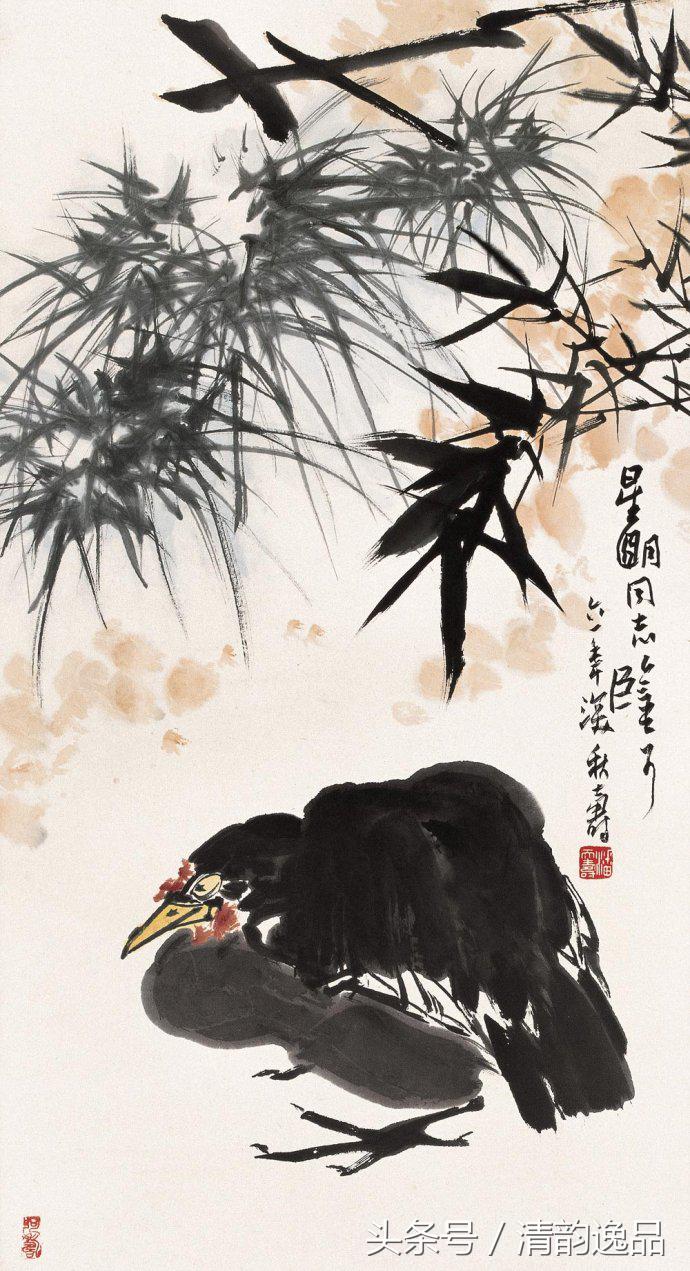 潘天寿花鸟画作品欣赏图文,潘天寿花鸟真迹一百幅大赏