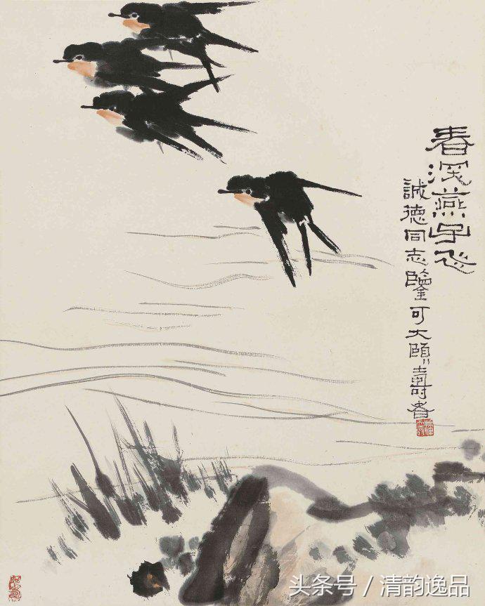 潘天寿花鸟画作品欣赏图文,潘天寿花鸟真迹一百幅大赏