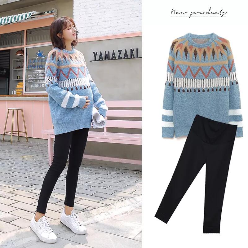 孕妇潮流时髦孕妈套装,孕妈减龄套装春夏