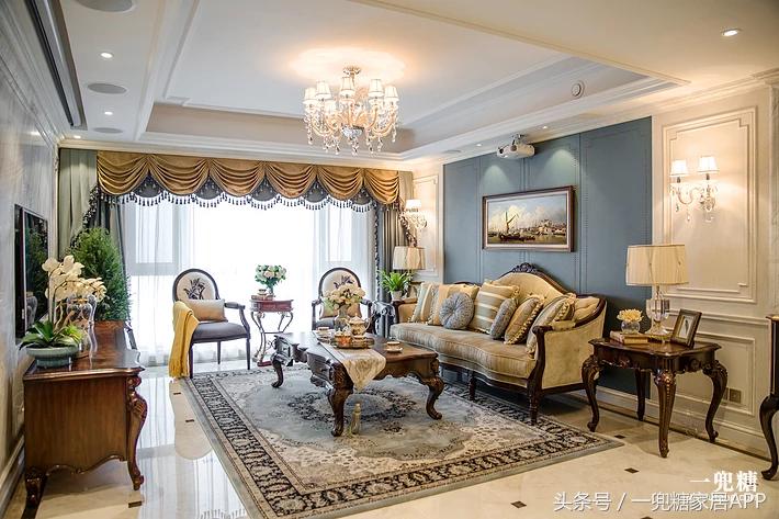 水蓝+太妃糖色,200m²大house尽显美式优雅主义