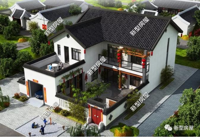 5套农村别墅小院户型设计图，这样的房子在农村建起来太美了