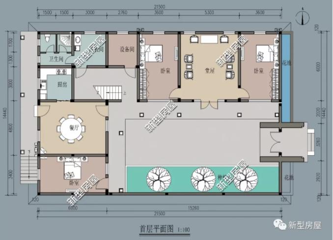 5套农村别墅小院户型设计图，这样的房子在农村建起来太美了