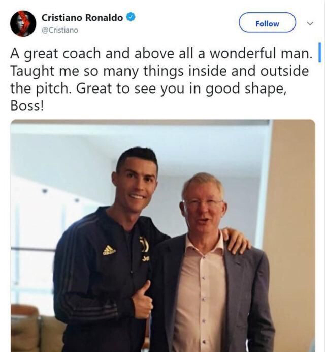 不够高！C罗合影又踮脚，1米85的C罗比1米9的博努奇还高