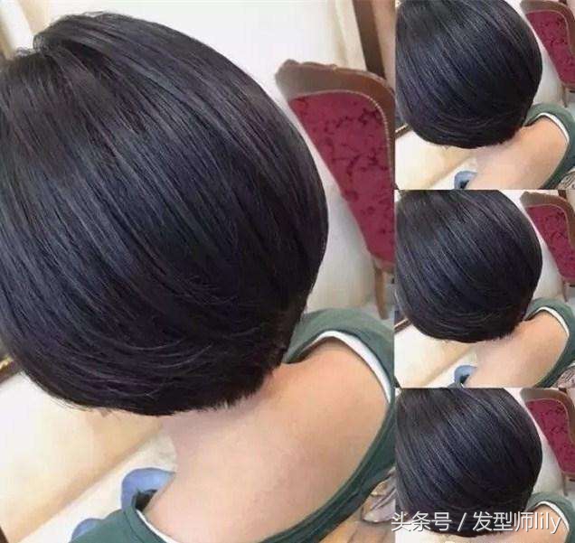 波波内扣减龄发型图片,波波短发内扣修剪教程