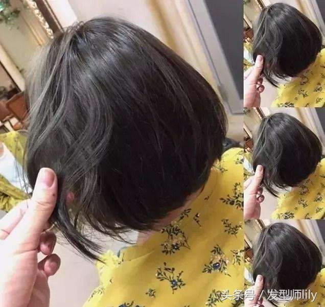 波波内扣减龄发型图片,波波短发内扣修剪教程