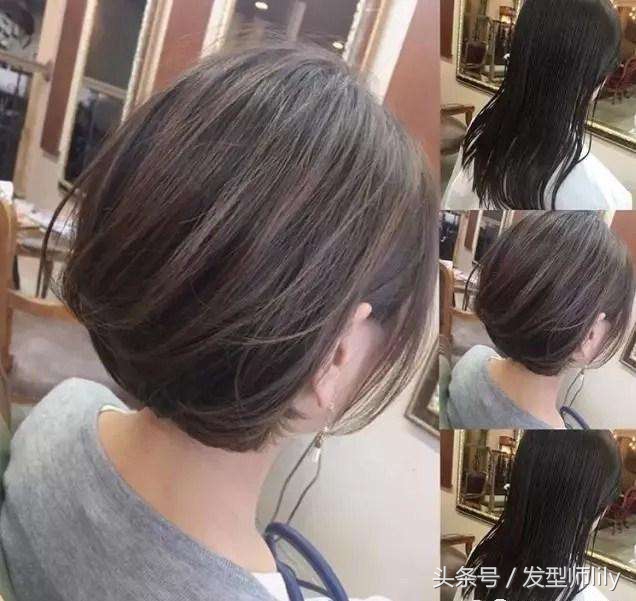 波波内扣减龄发型图片,波波短发内扣修剪教程