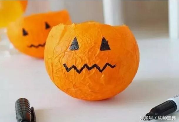 万圣节南瓜幼儿黏土手工,万圣节南瓜图片手工制作