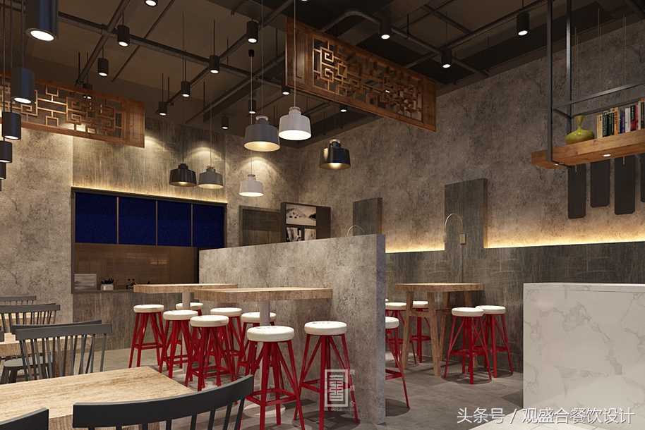 小面馆装修顶面设计,小面馆装修设计风格