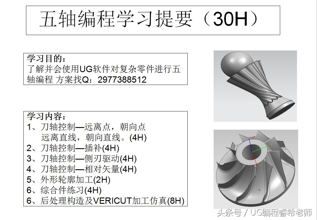 ug如何快速学会4.5轴编程,ug数控编程设计授课笔记