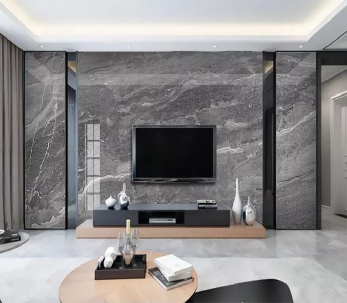 现代轻奢背景墙天然石斜纹,现代轻奢灰色背景墙效果图