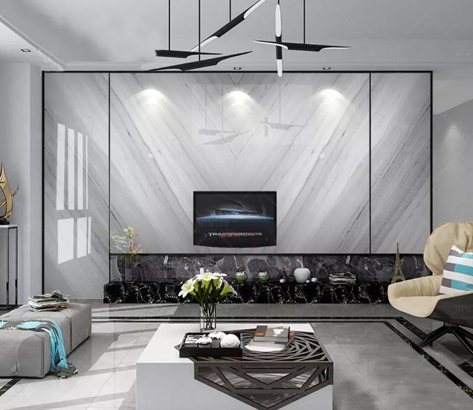 现代轻奢背景墙天然石斜纹,现代轻奢灰色背景墙效果图